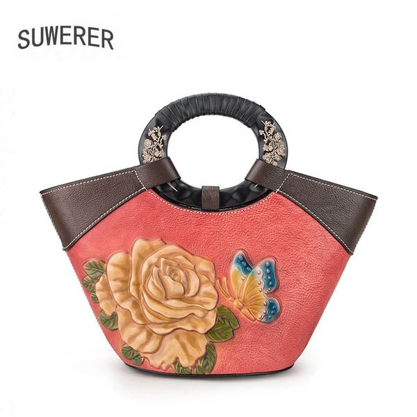 

suwerer women genuine leather bags real cowhide leatehr embossing bag luxury handbags women bags designer leather shoulder bag