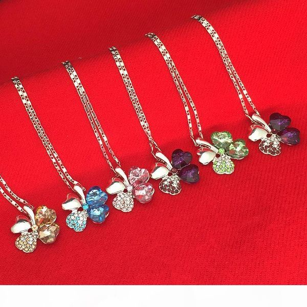 

925 sterling necklaces four leaf clover pendant necklace lovers gift price beauty necklace, Silver