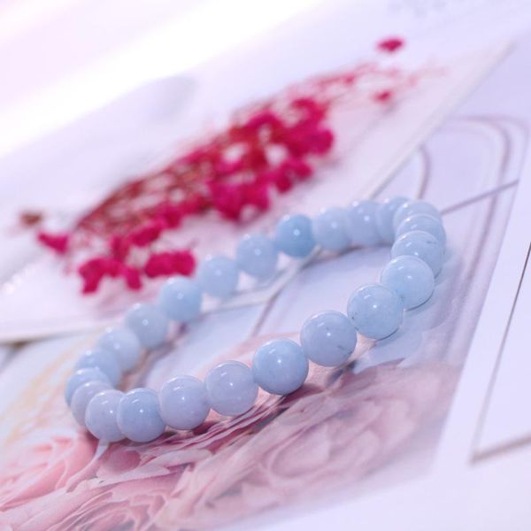 

wholesale blue beads natural stone bracelet 100pcs/lot simple elastic rope couple romantic charm jewelry beads for women gifts, Black