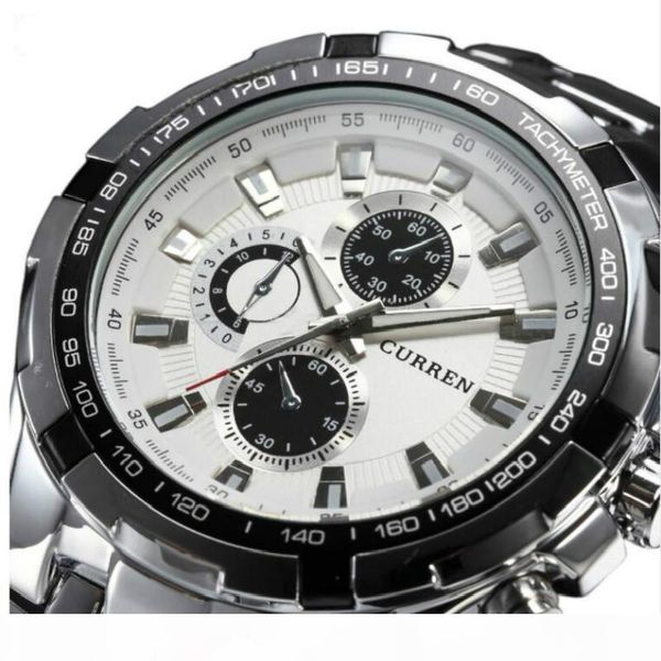 

brand luxury full stainless steel watch men business casual quartz watches military wristwatch waterproof relogio new sale, Slivery;brown