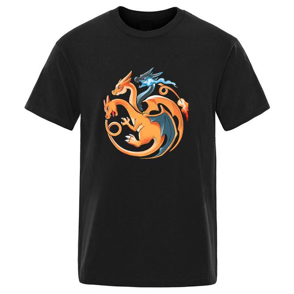 

fire flying and dragon oversize 100% cotton men's t shirt harajuku streetwear camisetas hombre hipster 2020 casual clothing
