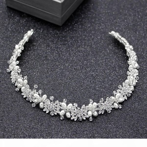 

серебряный кристалл люкс для волос vine жемчужный кристалл волосы группы свадебного головных убор ювелирных изделия венчания волос головной, Slivery;golden