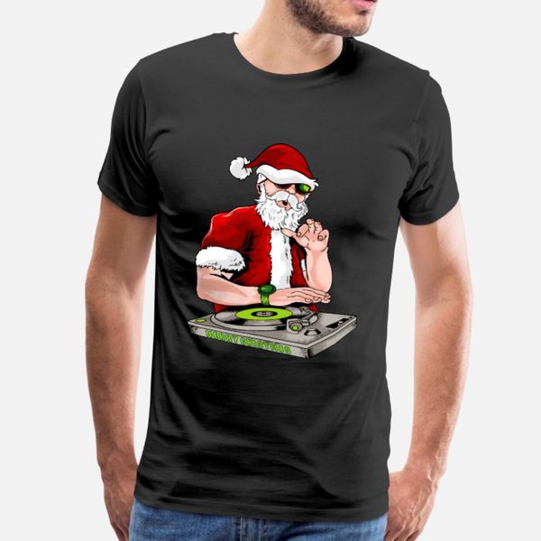 

santa claus dj merry christmas t shirt men personalized short sleeve s-xxxl letters cute authentic summer cool shirt