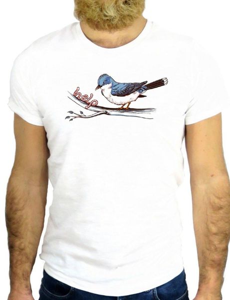 

sport 2019 new brand sale 100 % cotton bird cartoon help worm food funny cool fashion funny shirts