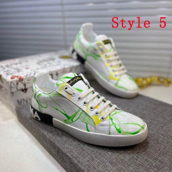 

new mens running shoes sports shoes graffiti printed leather classic fashion outdoor climbing shoes vacation men sneakers of ing, Black