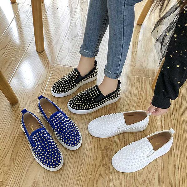 

luxury rivet shoes designer sneakers flat low-casual shoes couple fashion runway tenis chaussures hommes size 35-44, Black