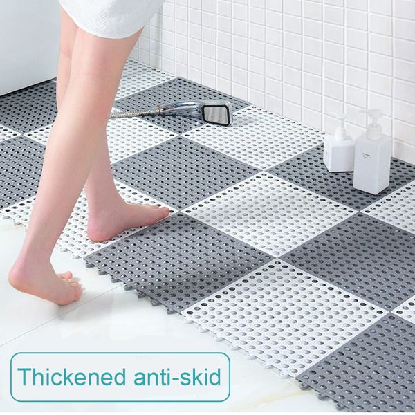 

4 pcs hollow anti-slip floor mat pad 30x30cm splicing for home bathroom kitchen bdf99