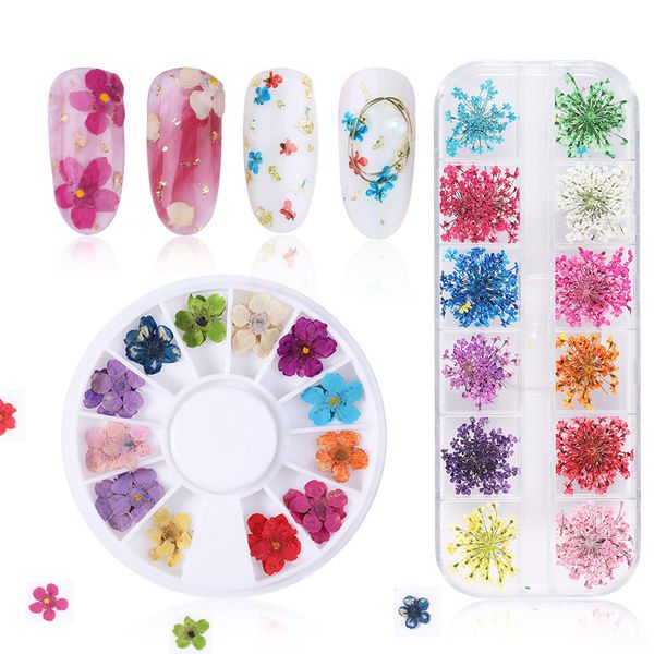 

nail art decorations dried flowers decoration natural floral sticker 3d dry beauty decals jewelry uv gel polish manicure, Silver;gold
