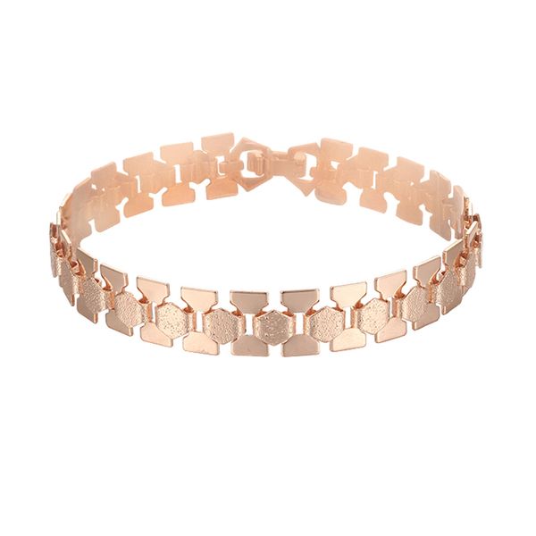 

1pcs 4 style women 585 rose gold color bracelet link party chain 20cm, Black