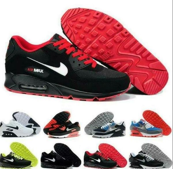 

высокое качество кроссовки подушка 90 kpu mens женщин классический 90 случайных обувь кроссовки кроссовки man walking спорт теннис обуви, White;red