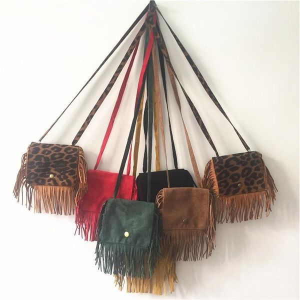 

children handbags purse tassel bags cross-body ins wallet and leopard colors me mom little kids 5 girls shoulder mjhome qianb, White