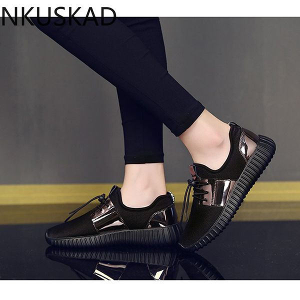 

fashion womens sneakers paillette shoes women flats mesh women's casual shoes big size 42 brand sneakers black gold