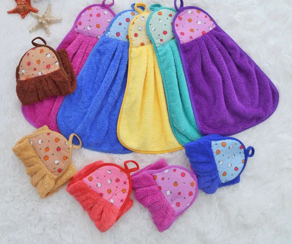 

the latest 30x45cm size coral velvet thickened cute cartoon hand towel daily pendant hand towel, ing