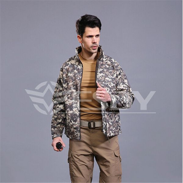 

commander mens soft shell waterproof army jacket outdoor officer coat windproof thermal sports outerwear fleece lining, Blue;black