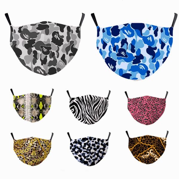 

3d leopard print face masks reusable cartoon anti dust pm2.5 ultraviolet-proof washable running riding outdoor protective masks 13 styles