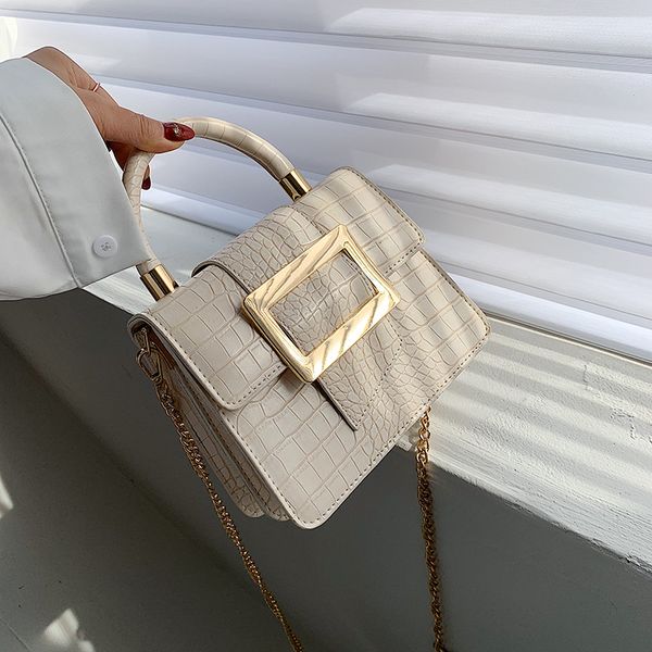 

ingenious2020 crocodile pattern square tote decent high-quality pu leather women's designer handbag chain shoulder messenger