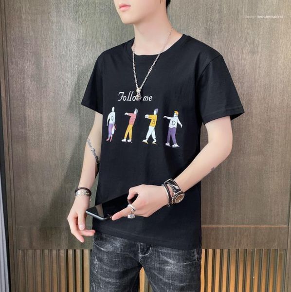 

fashion print mens tshirts new causal mens clothing character print sell solid color mens shirts summer, White;black