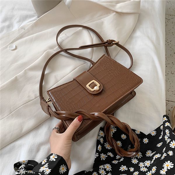 

burminsa trendy braided strap shoulder bags for women stone pattern pu leather girls crossbody bags autumn 2020