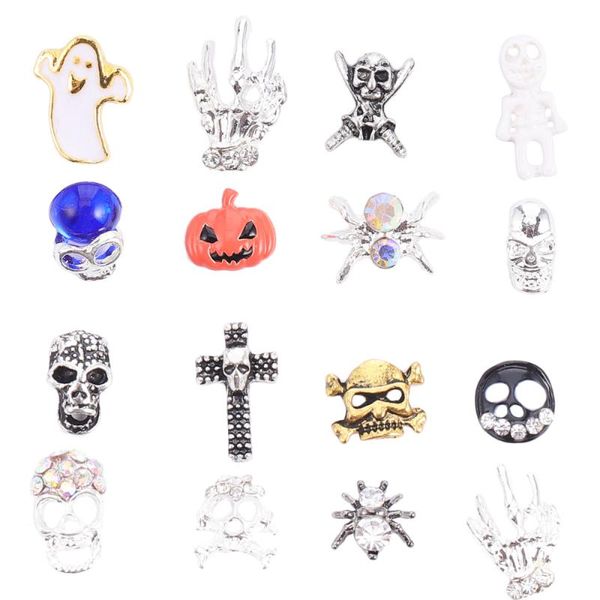 

2 boxes halloween nail stickers pumpkin nail art decor for halloween, Silver;gold