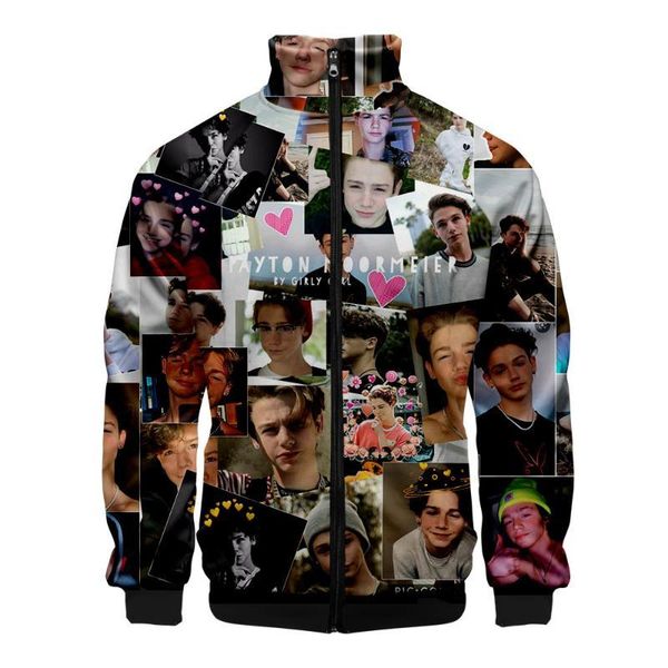 

pytn payton moormeier men women hoodies sweatshirt 3d printed stand collar zipper jacket casual slim hoody sportswear streetwear, Black;brown