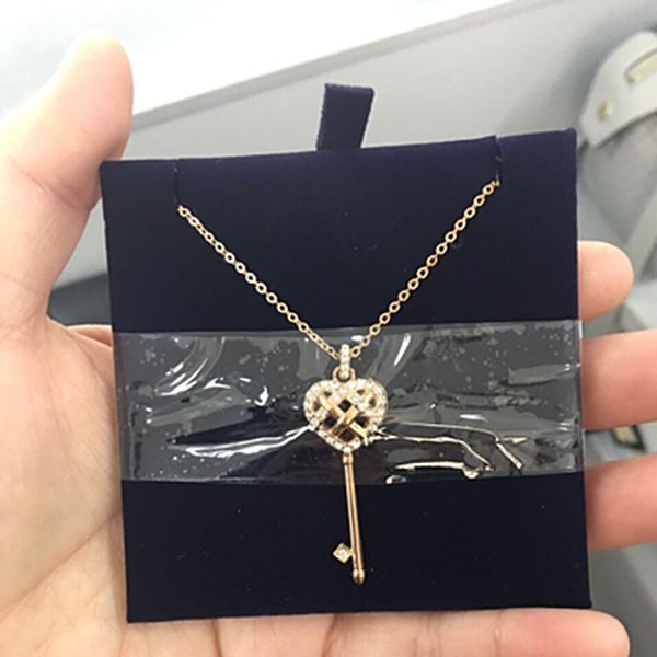 

hollow-shaped key necklace female clavicle chain girlfriend wife birthday gift fashion jewelry, Silver