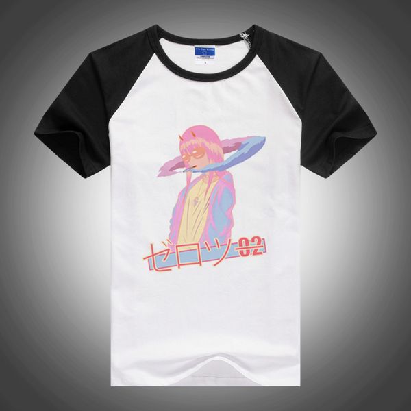 

fashion harajuku men tshirt zero two hentai hype darling in the franxx male t shirts japanese anime casual white o-neck tshirts