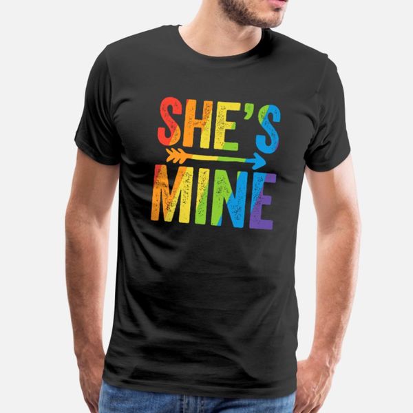 

she s mine lesbian pride lgbt bride wedding pride t shirt men print short sleeve euro size s-3xl formal famous funny casual shirt