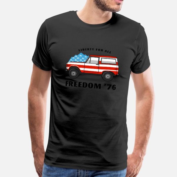 

patriotic america outdoors scene with truck t shirt men printed 100% cotton round neck original graphic casual spring autumn natural shirt