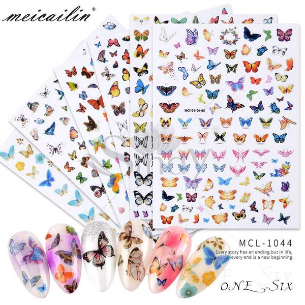 

stickers & decals 1 pc nail art self-adhesive sticker tip decal decoration cartoon cute butterfly design diy manicure accessories tool, Black