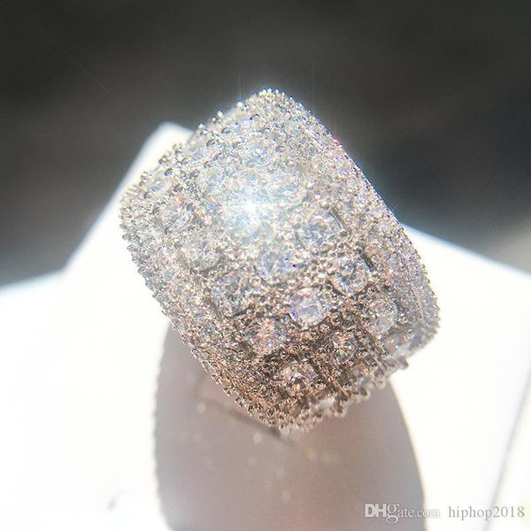 

mens simulated diamond engagement rings jewelry new fashion zircon silver wedding ring for women