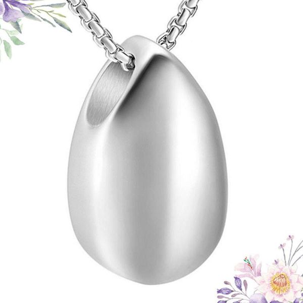 

openable urn pendant water drop shape pendant charms diy jewelry making accessories stainless steel jewelry souvenir gift, Silver