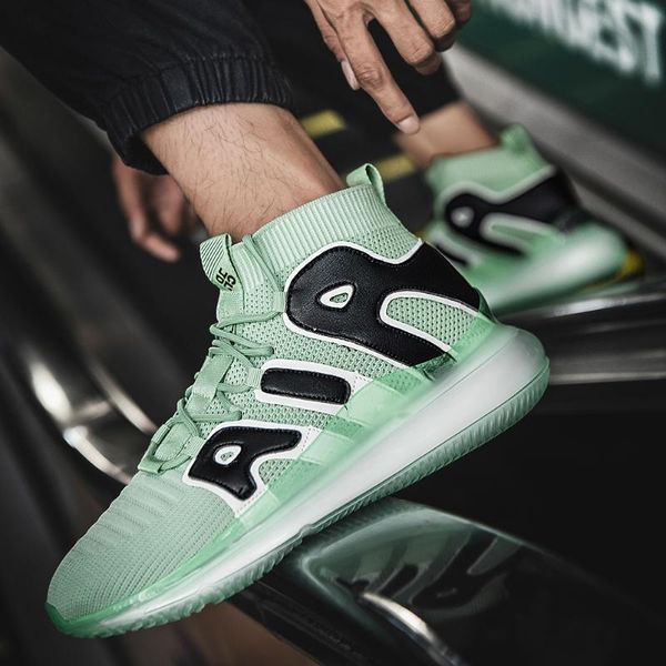 

men casual shoes hip sneaker fashion male sport trainers mesh zapatillas brand high r shoes men chaussure homme, Black