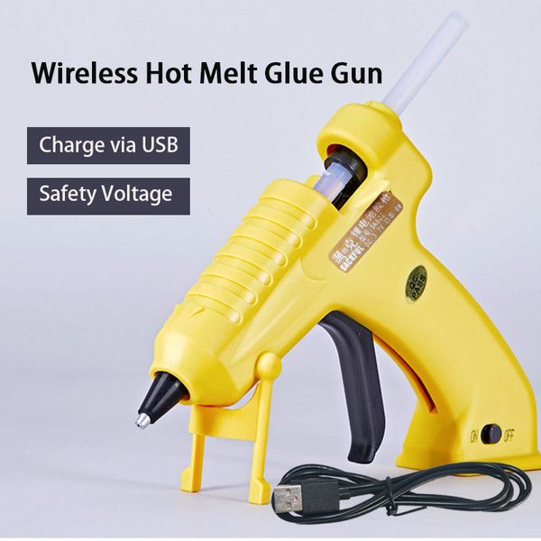 

wireless battery glue gun 3.6v 8w usb cord rechargeable mini electric melt glue gun with lithium battery for 7mm sticks