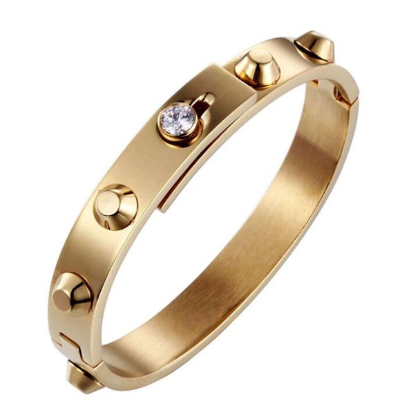 

titanium stainless steel lovers bracelet classic cuff yellow gold bangle men women available bracelets ing, Black