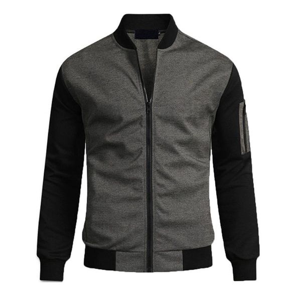 

men's jackets feitong lover's coat autumn winner clothing zipper outwear long sleeve splicing sweatshirt tee blouse jacket male, Black;brown