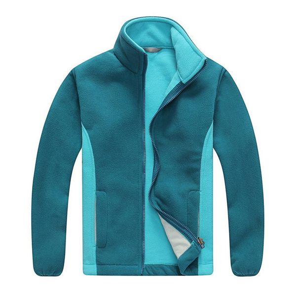 

children outdoor camping hiking climbing fleece sweater keep warm windbreaker boys girls uniform autumn winter trekking clothes, Blue;black