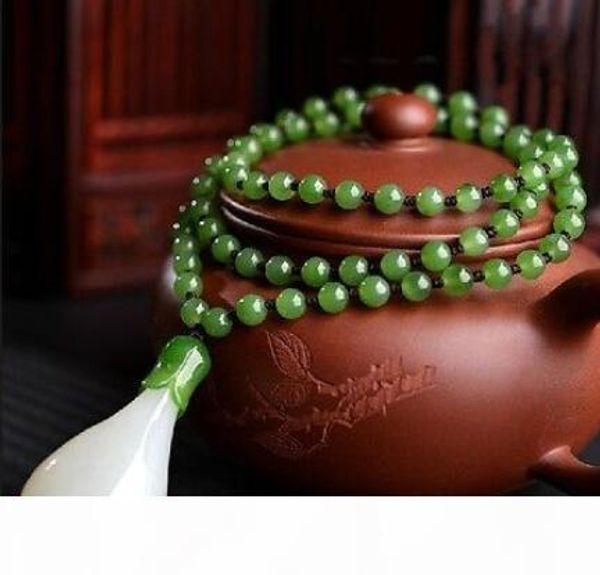 

chinese handcarved 100% natural nephrite white jade magnolia pendant necklace, Silver