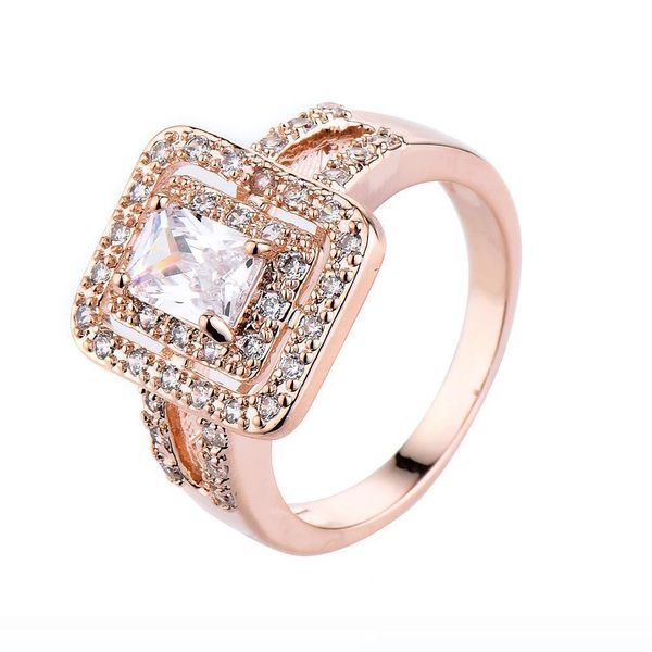 

r258 selling 2018 rose gold ring for women fashion jewelry nickel bridal wedding rings women's day present for mother, Silver
