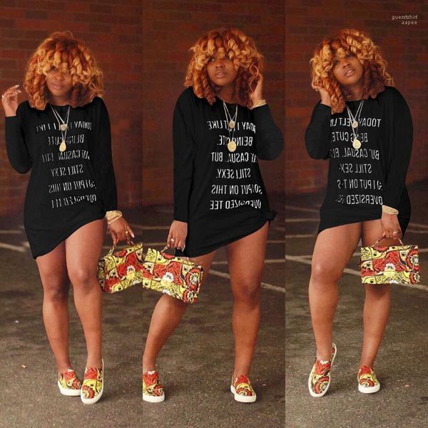

dresses women casual loose dress spring summer designer letters printed long sleeve mini, Black;gray