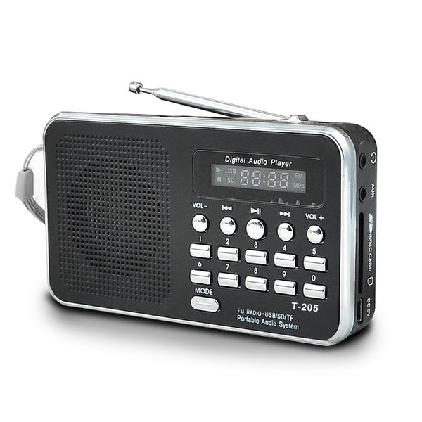 

radio portable mini am fm stereo speaker support sd/tf card with usb(black)