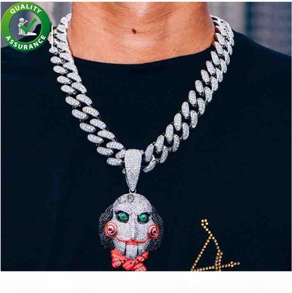 

hip hop jewelry mens gold chain pendants luxury designer iced out pendant brand designer style charms diamond 6ix9ine cuban link necklaces, Silver