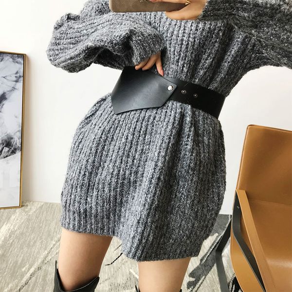 

women pu leather wide waist belt winter autumn high waist women's black coat dress belt clothing decoration, Black;brown