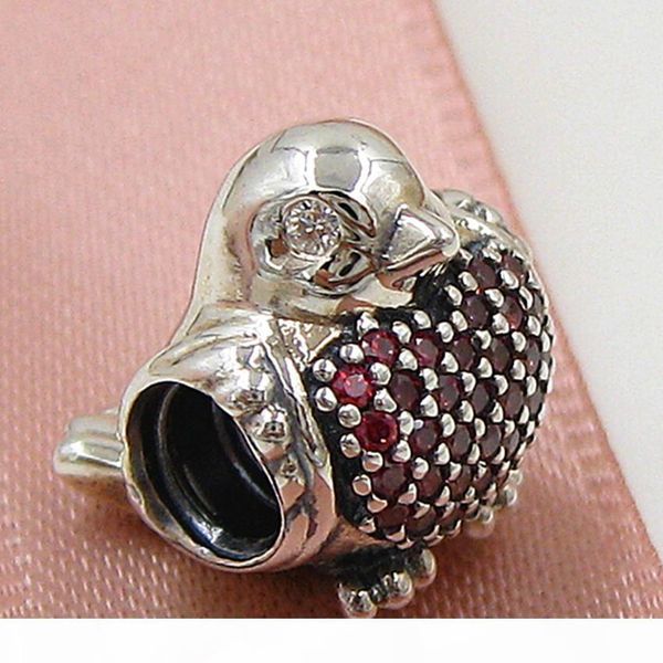 

2015 осень новый 925 sterling silver red robin шарм бисера с clear cz подходит для европейского pandora ювелирных изделий браслеты ожерелье, Black