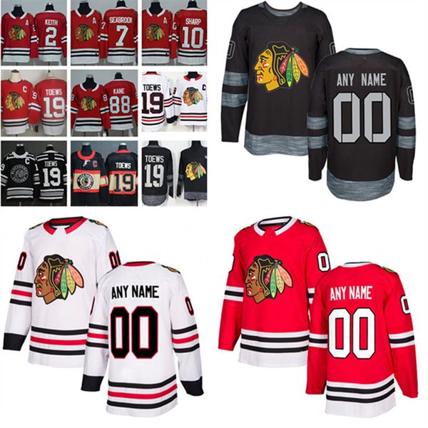 

chicago hockey jersey 19 jonathan toews 88 patrick kane duncan keith patrick sharp brent seabrook alex debrincat corey horacek jerseys, Black;red