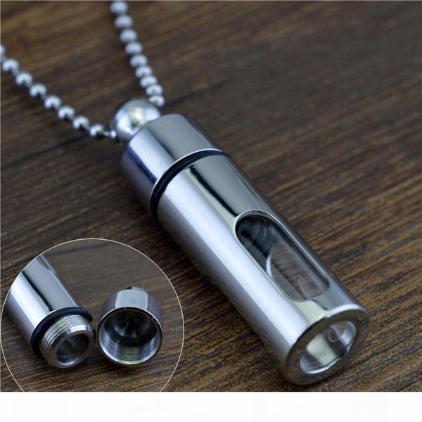 

бутылка titanium хранения openable духи бутылки подвески ash урна ожерелье стеклянный цилиндр lovers ювелирные изделия для мужчин женщины па, Silver