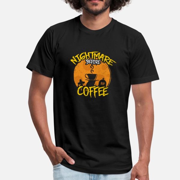 

nightmare before coffee halloween costume caffeine t shirt men knitted cotton o neck slim anti-wrinkle fashion spring pattern shirt