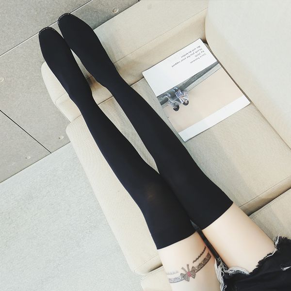 

black elastic fabric stockings boots women over the knee socks boots rhinestones decort thin high female winter 2020