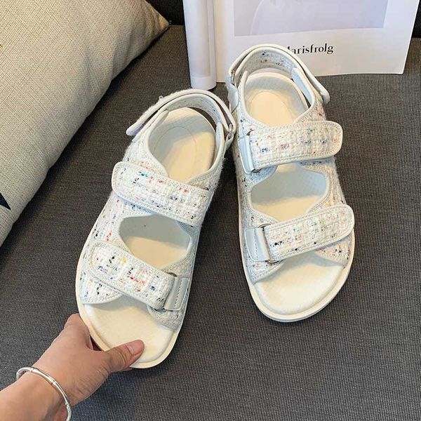

women flat sandals buty damskie casual hook & loop ladies shoes weave sport sandalias mujer new luxury summer shoes woman 2020, Black