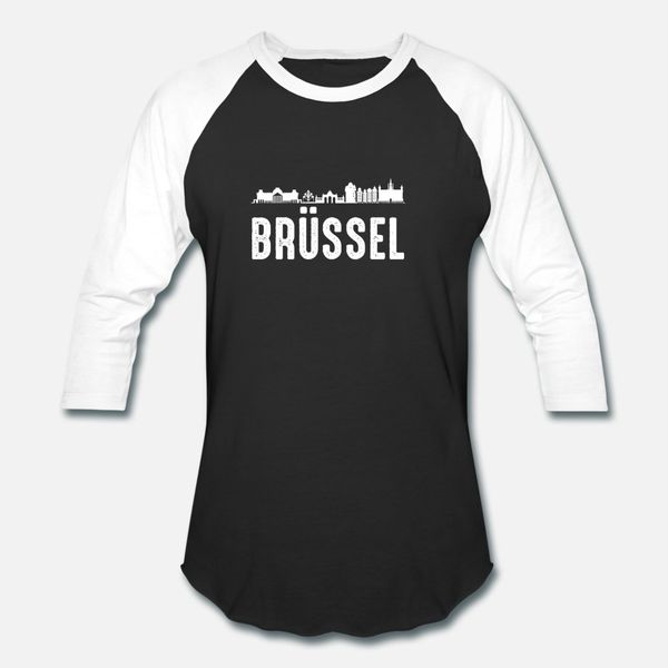 

brÃ¼ssel bruessel belgium belgian gift skyline t shirt men knitted short sleeve round collar vintage cute humor spring natural shirt