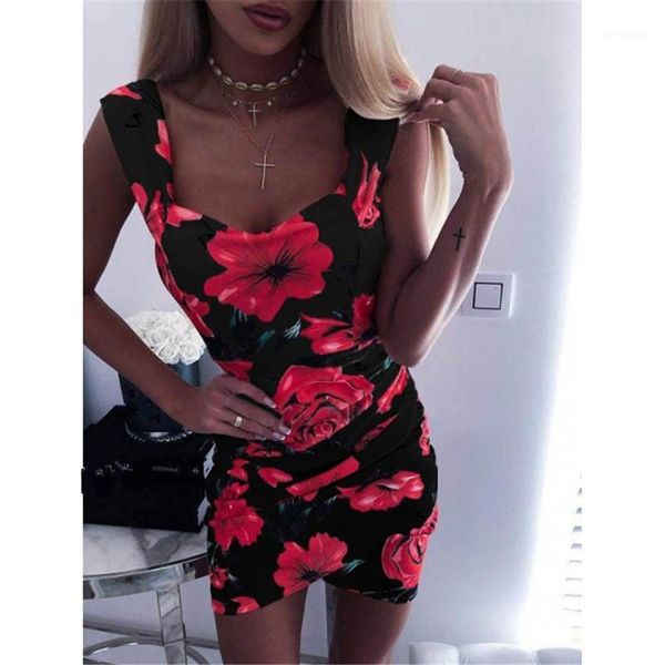 

clothing summer womens designer dress digital printing slim buttock wrapping dresses panelled v neck ladies, Black;gray